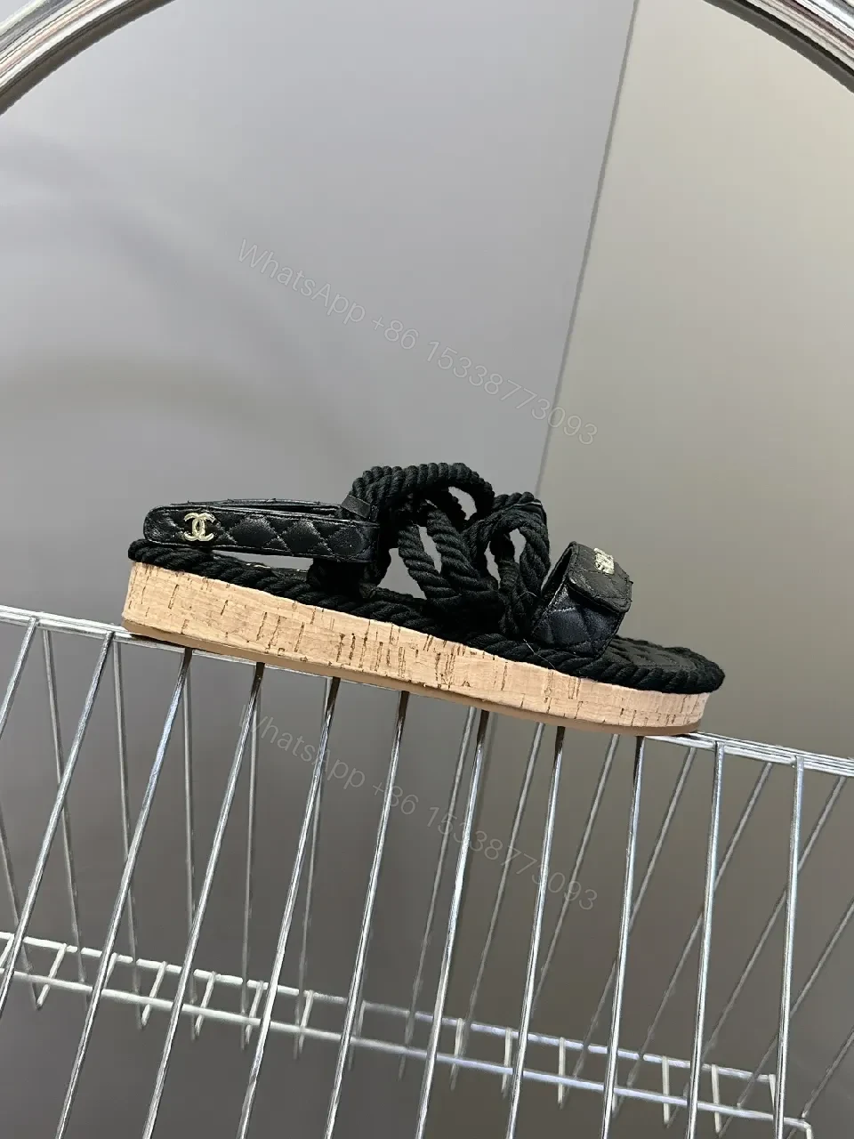 View 4 of Quilted Espadrille Sandals with Luxe Rope Straps