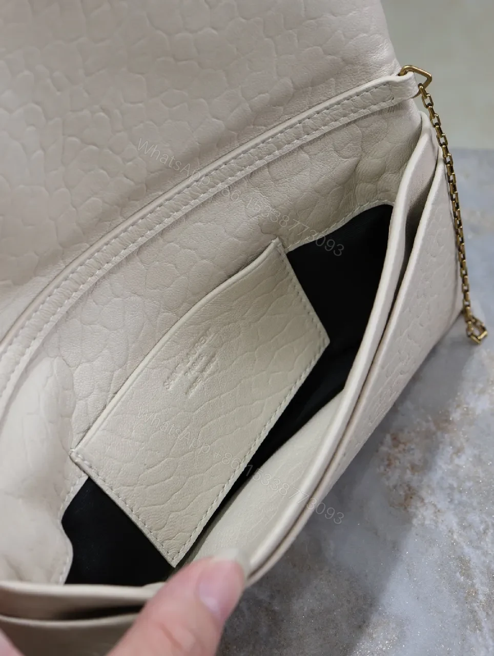 View 6 of Croc-Texture Clutch with Gold Emblem — Luxe Everyday Carry