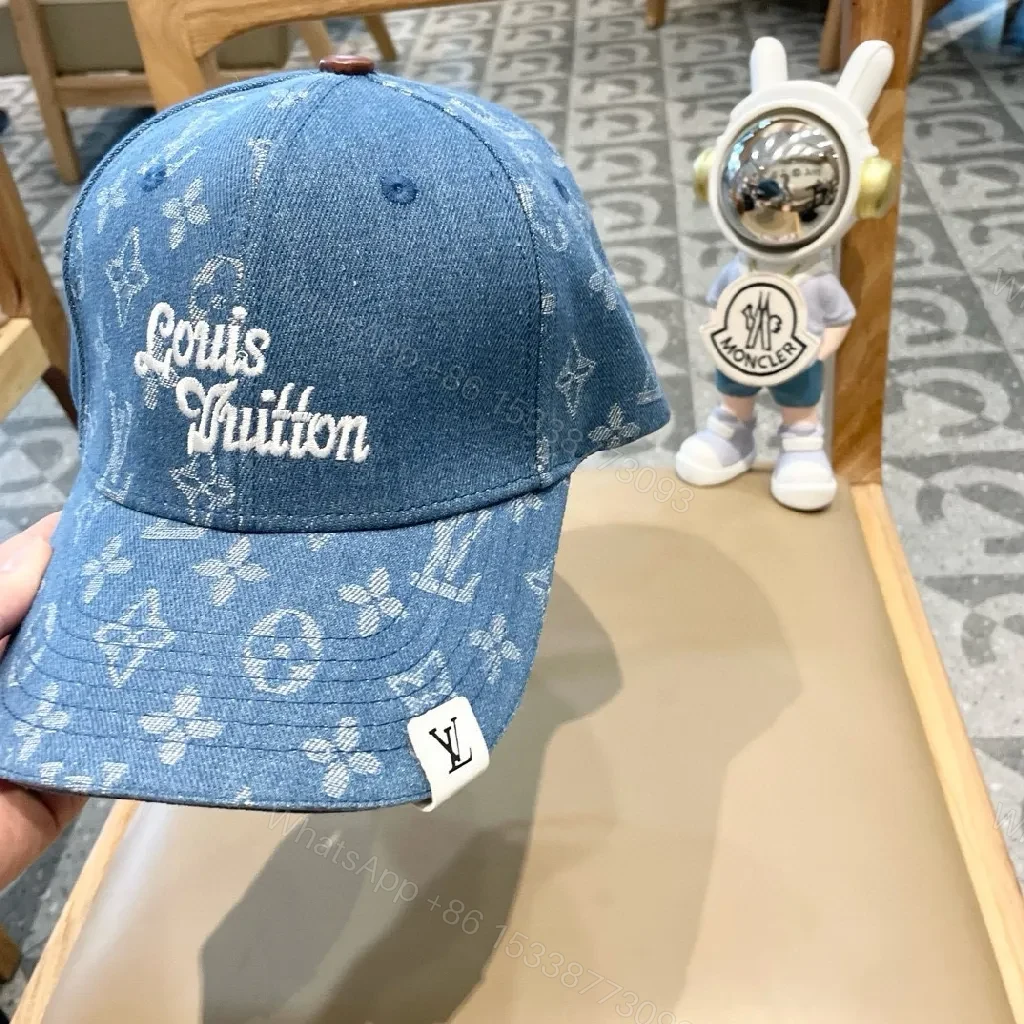 View 2 of Denim Monogram Cap: Luxury-Style, Subtle Branding Cap