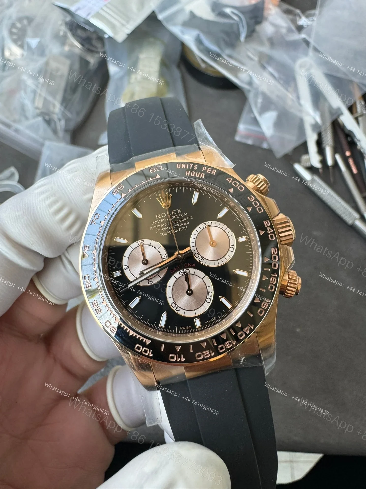 View 3 of Rolex Super Clone Daytona M126515LN-0002 Rose Gold Black Dial 4131 Movement