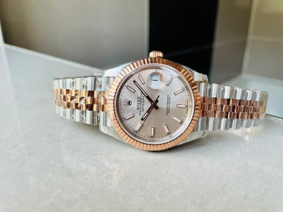 View 2 of VSF Factory 1:1 Rolex DateJust 41 126331 904L SS/RG Best Edition Champagne Gold Dial VS3235