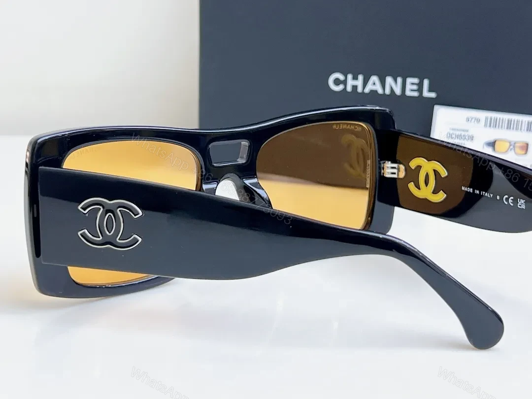 View 8 of Bold Blocky Frames + Amber Lenses Sunglasses