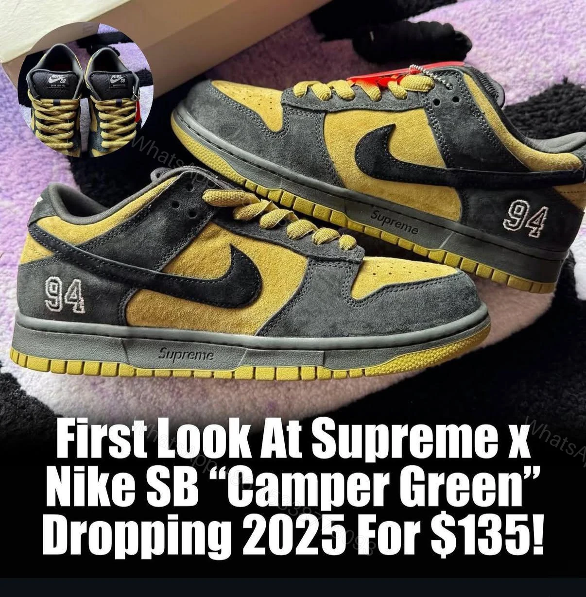 View 2 of First Copy Nike SB Dunk “Supreme ’94 Camper Green” – 2025 Edition