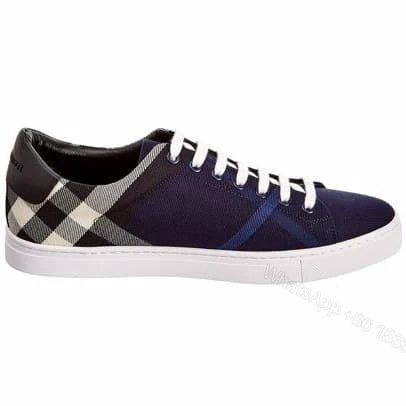 BURBERRY ALBERT HOUSE CHECK & LEATHER LOW-TOP SNEAKER – BBR4 — view 1