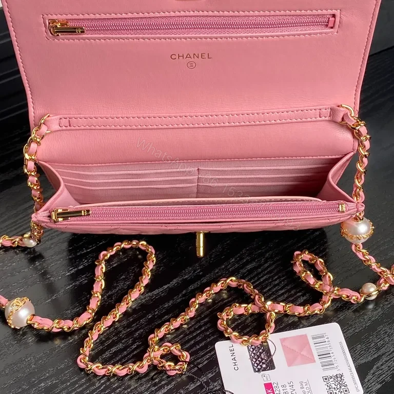 View 3 of Chic Pink Quilted Satchel with Gold Chain
