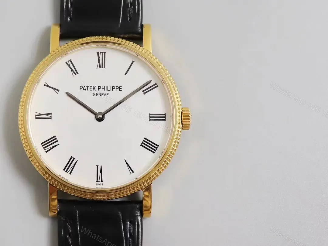 View 5 of Patek Philippe Calatrava 5120G White Dial Gold Case with Black Leather Strap Roman Numerals and Ultra Thin Design