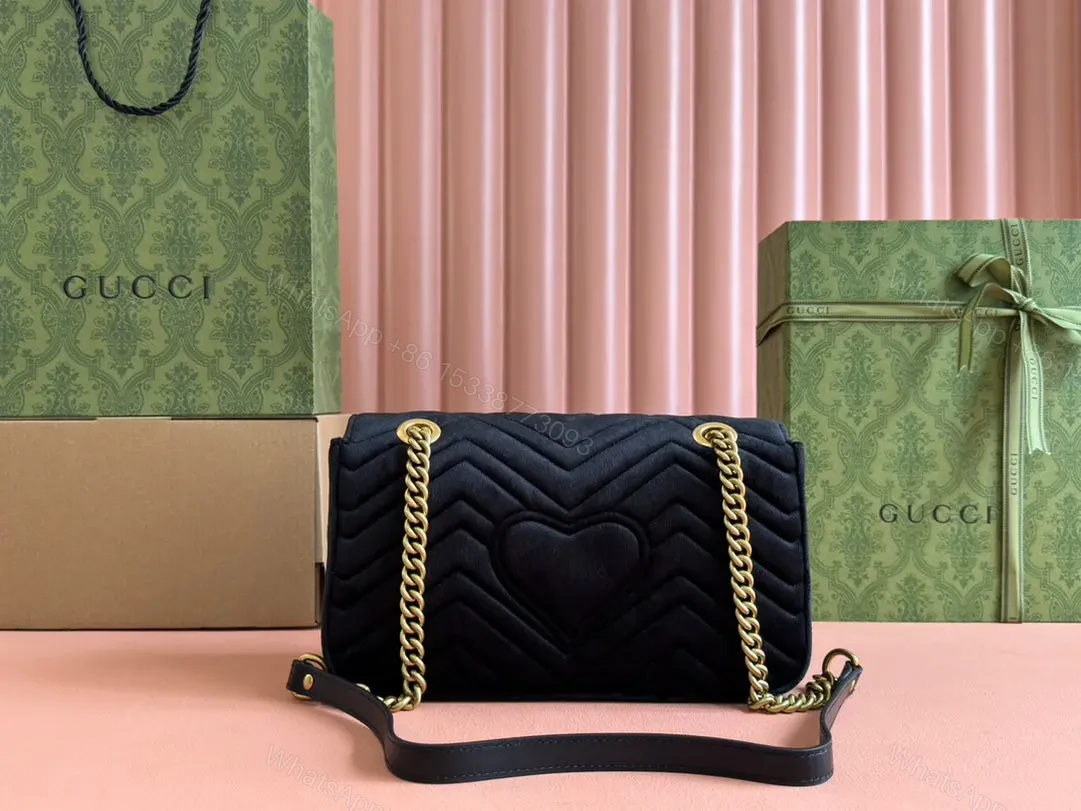 View 2 of GUCCI 26S GG MARMONT MATELASSE 26 IN BLACK VELVET