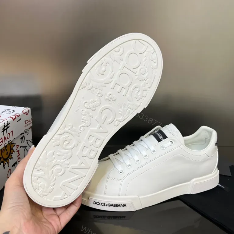 View 3 of Dolce & Gabbana White Leather Platform Sneakers: Luxury Comfort
