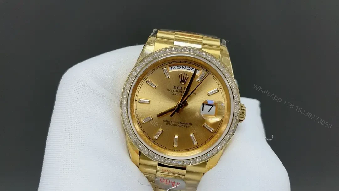 View 3 of Rolex Day-Date 36 128348RBR Diamond Champagne Dial President Bracelet Watch 128348RBR-0026
