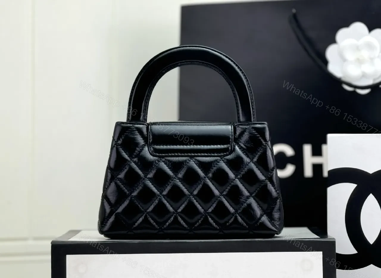 View 2 of Chic Quilted Mini Handbag with Gold Turn-Lock Hardware