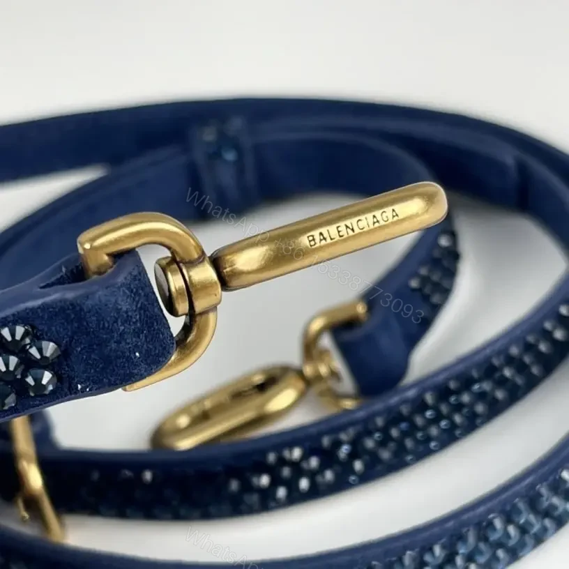 View 15 of 高仿Balenciaga*Hourglass系列沙漏包滿鑽深藍色S