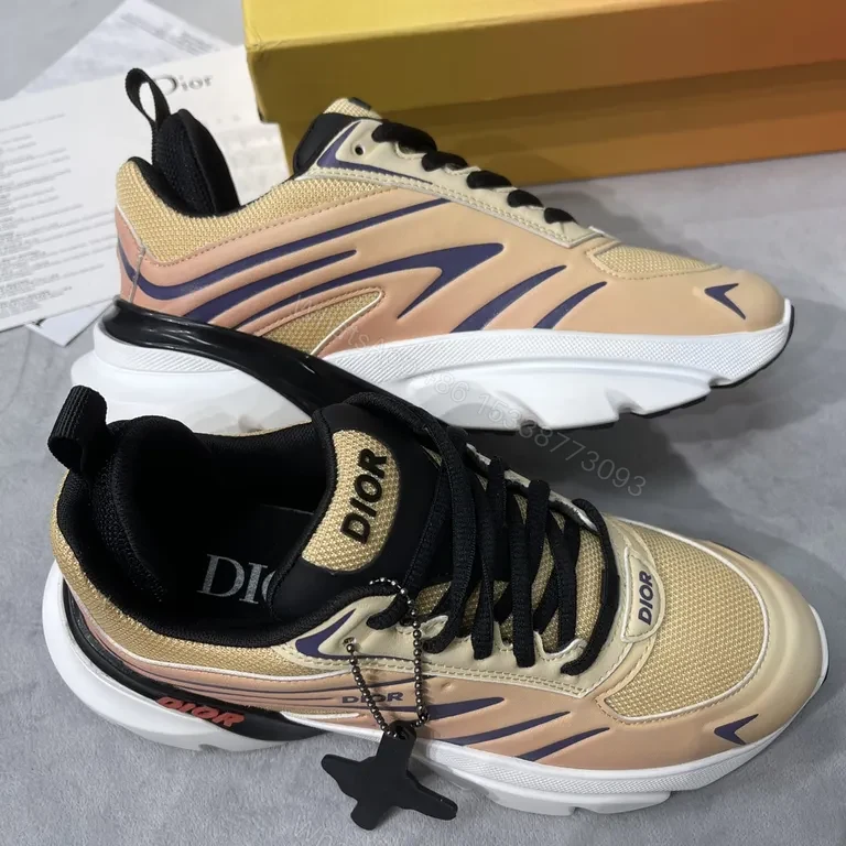 View 9 of Textured Dior High-Top Sneaker: Metallic Accents & Comfort