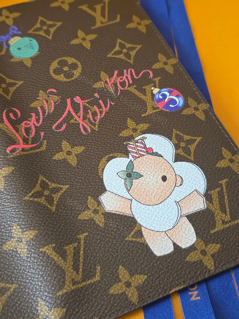 View 4 of Playful Monogram Wallet: Turquoise Charm Accent, Compact Luxury