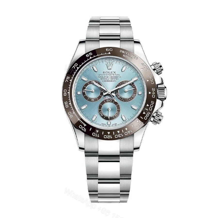 Super Clone Rolex Daytona 126506 “Platona” Open Case Back | Ice Blue — view 1