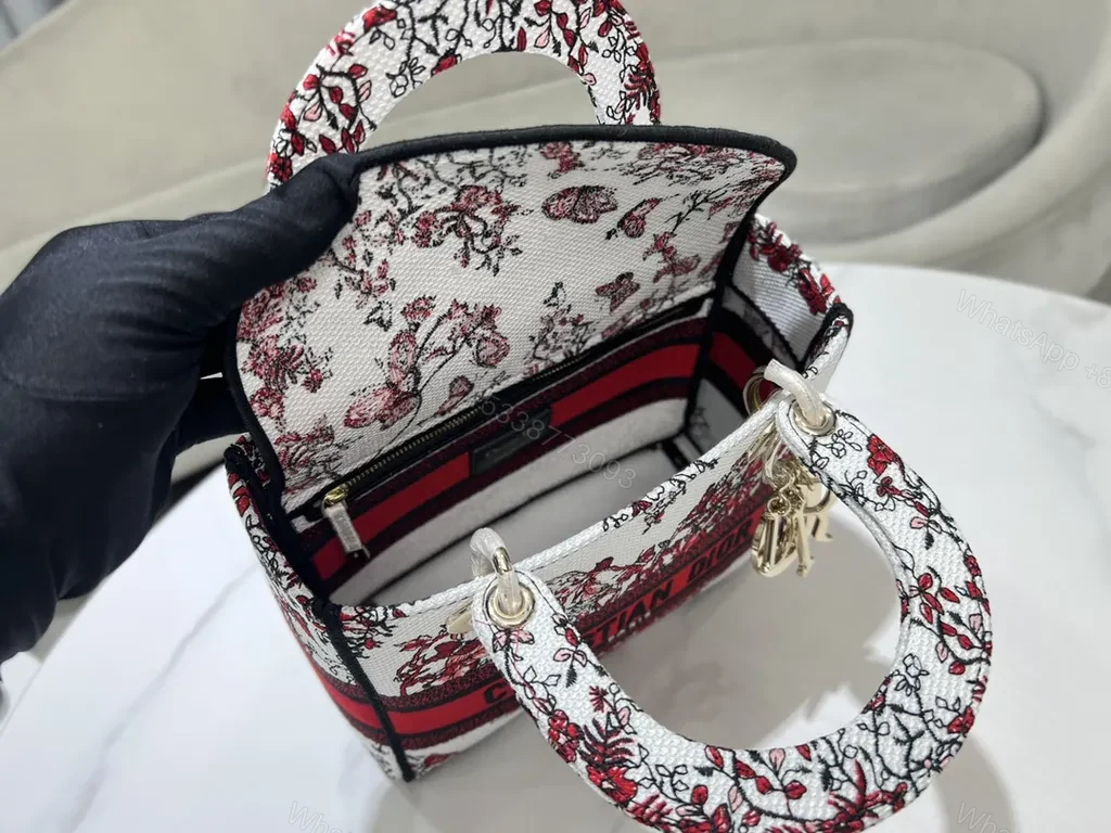 View 5 of Floral Jacquard Handbag: Structured Luxury, Dior-Inspired Boldness