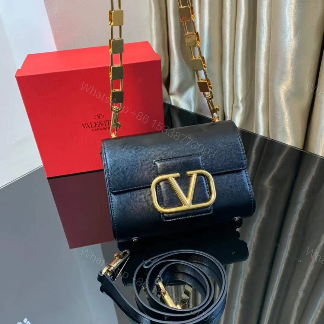 View 4 of VALENTINO STUD SIGN GRAINY CALFSKIN SHOULDER BAG IN BLACK 2W2B0J96CPD0NO