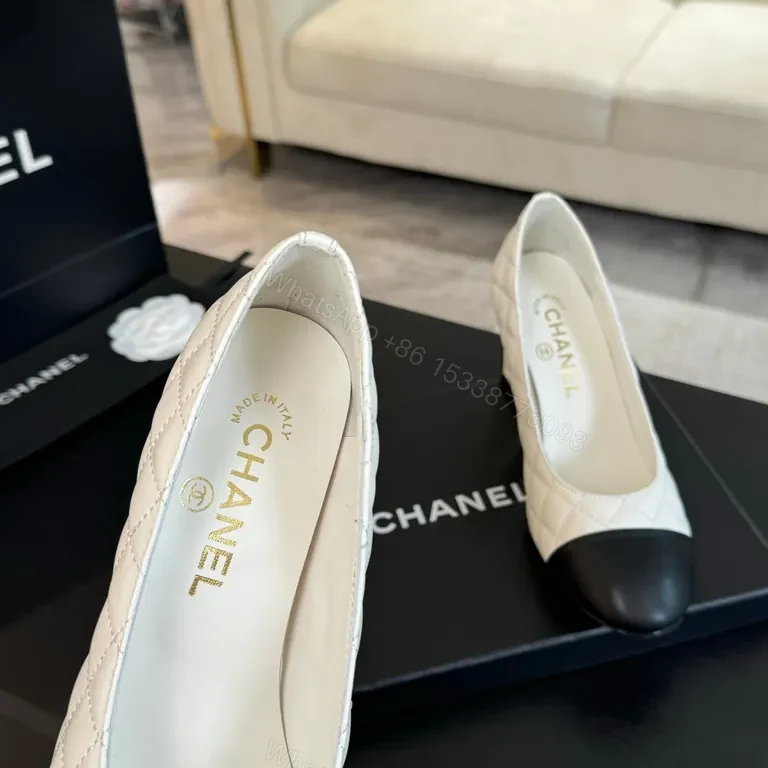View 6 of Chanel-Inspired Quilted Pumps: Two-Tone Cap-Toe, Comfort