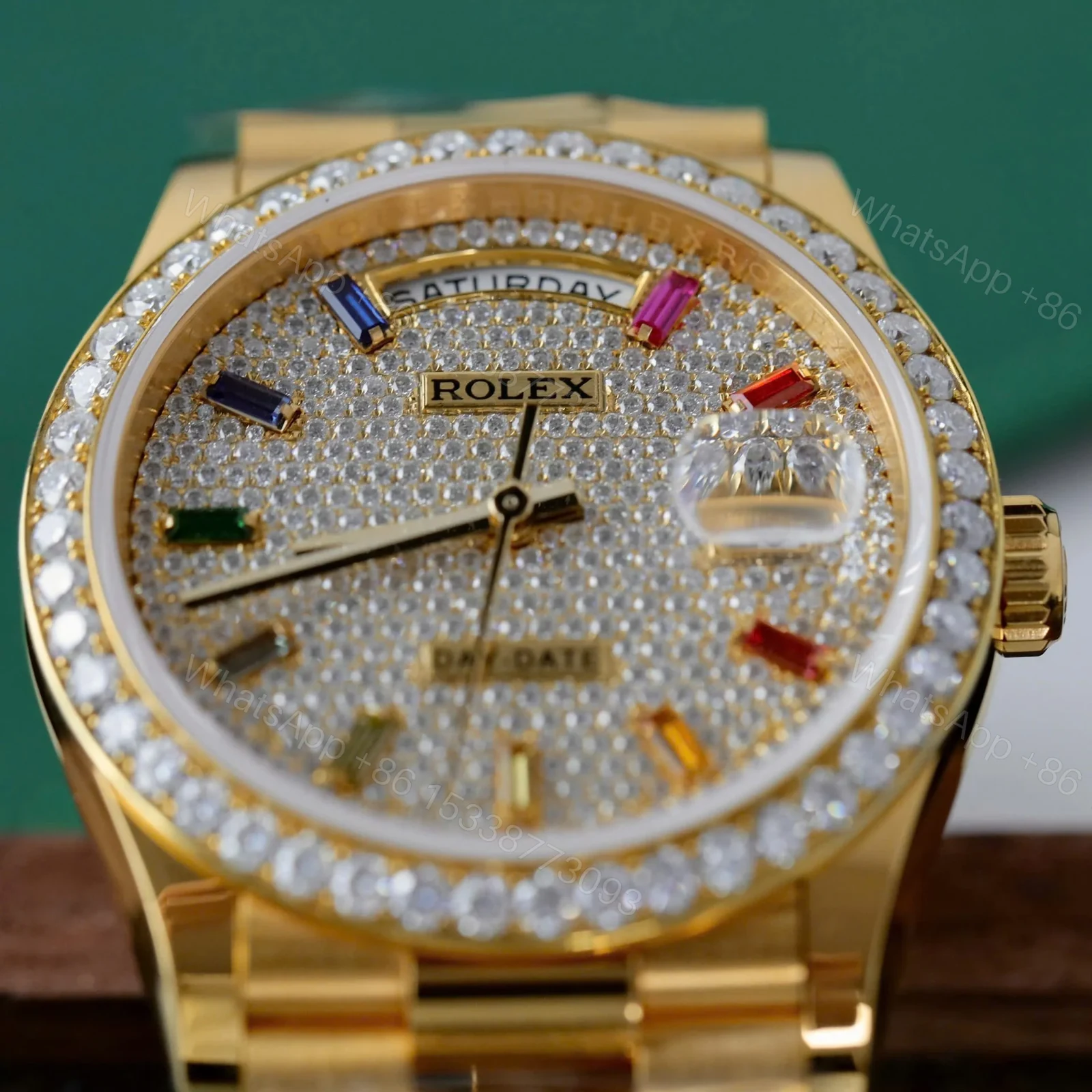 View 5 of Superclone Rolex Day-Date Diamond-Paved Dial 128348rbr-0030 36 mm