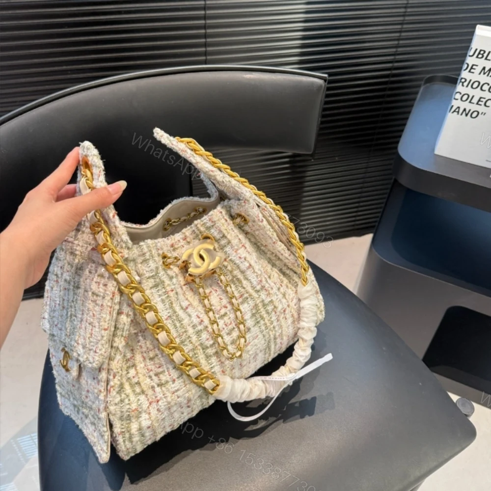View 3 of CHANEL 25 SMALL HANDBAG TWEED AND GOLD TONE METAL 25CM AS5293 B21178 NR774