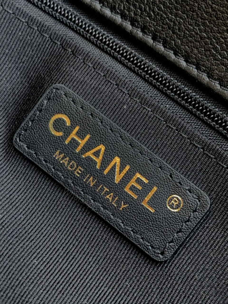 View 8 of Quilted Black Leather Bag with Gold Closure, Crossbody Glam