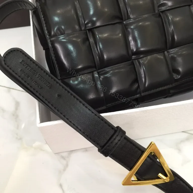 View 8 of Woven Leather Bottega-Inspired Compact Shoulder Bag
