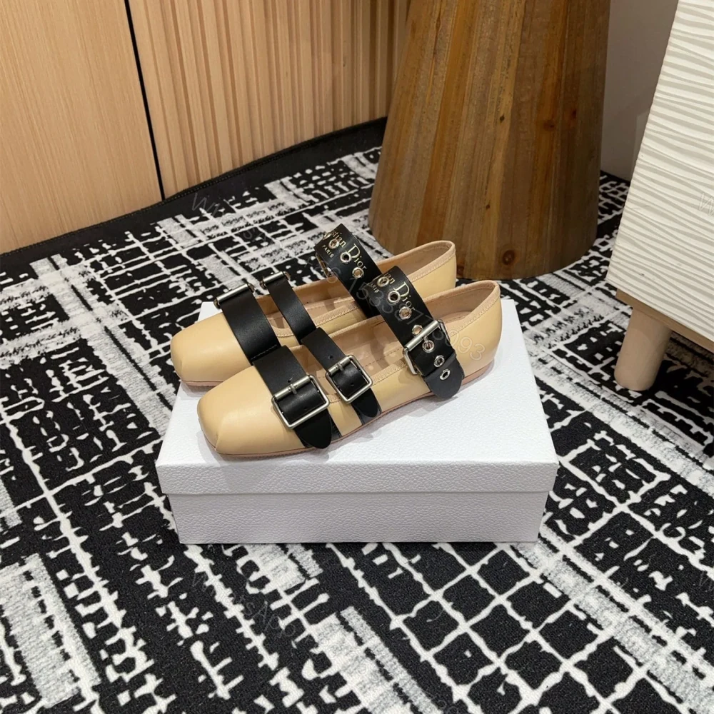 高仿Dior*Punk系列KCB948平頭塔扣休閒單鞋膚色免檢版 — view 1