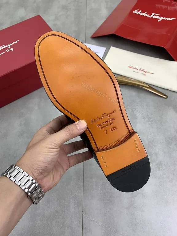 View 8 of Ferragamo Sleek Black Oxford: All-Day Comfort & Style
