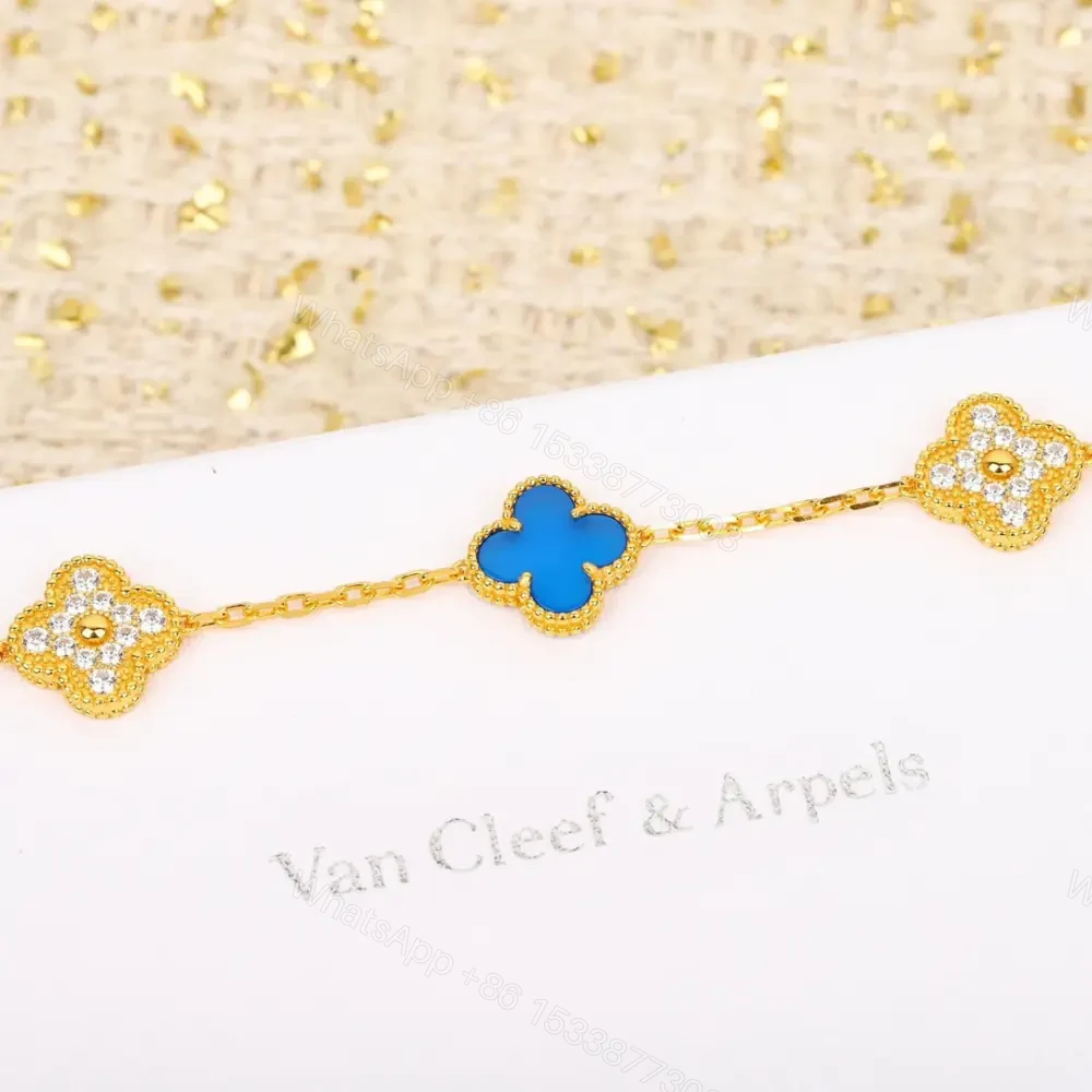 View 5 of 高仿首飾VanCleef&Arpels*RO9LW00四葉草5花手鏈黃金款