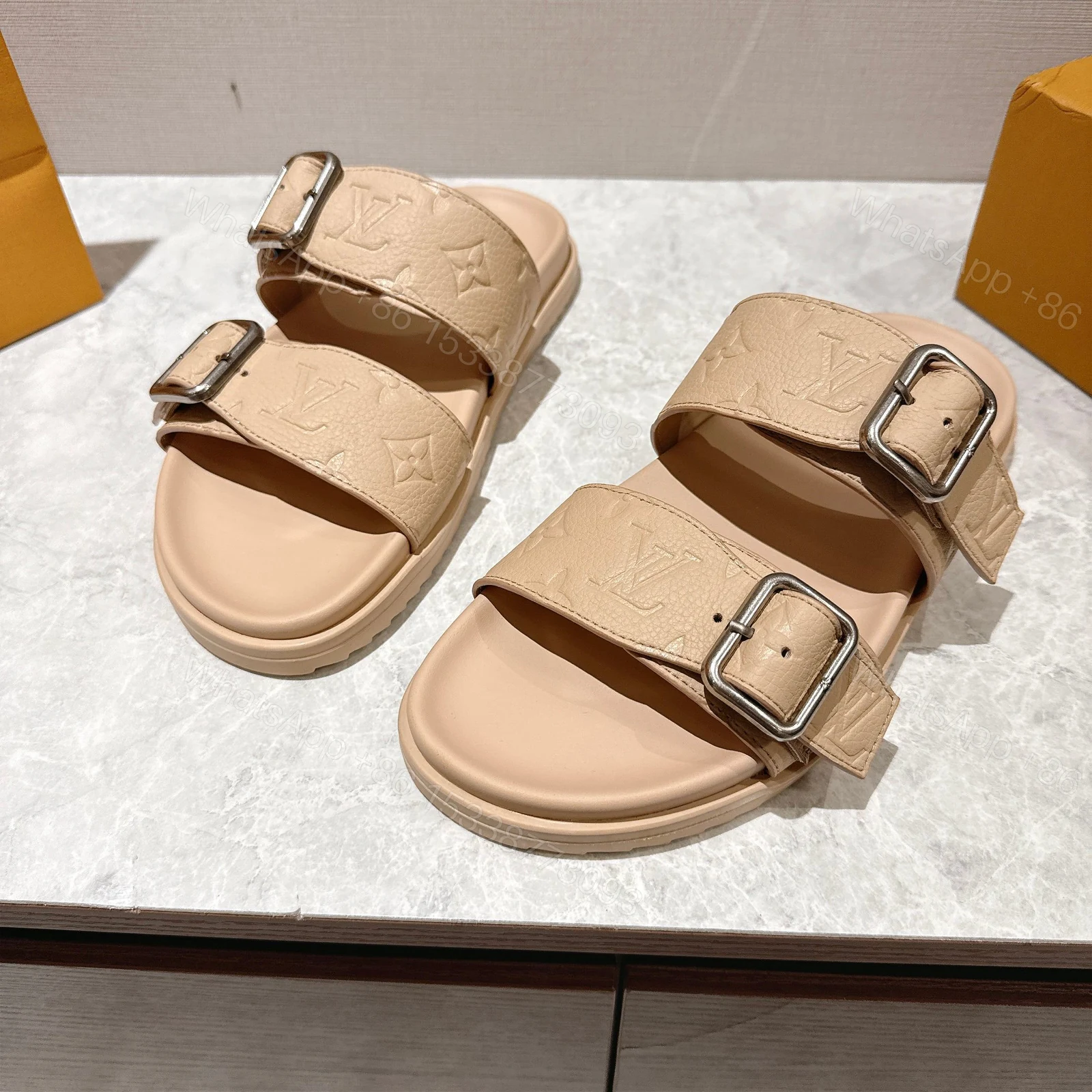 View 5 of Louis Vuitton LV Venice Mule Beige