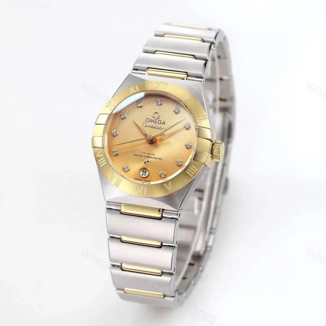 Omega Constellation 29mm Women’s Watch V6 Version Two-Tone Stainless Steel and Yellow Gold Champagne Dial with Diamond Markers — view 1