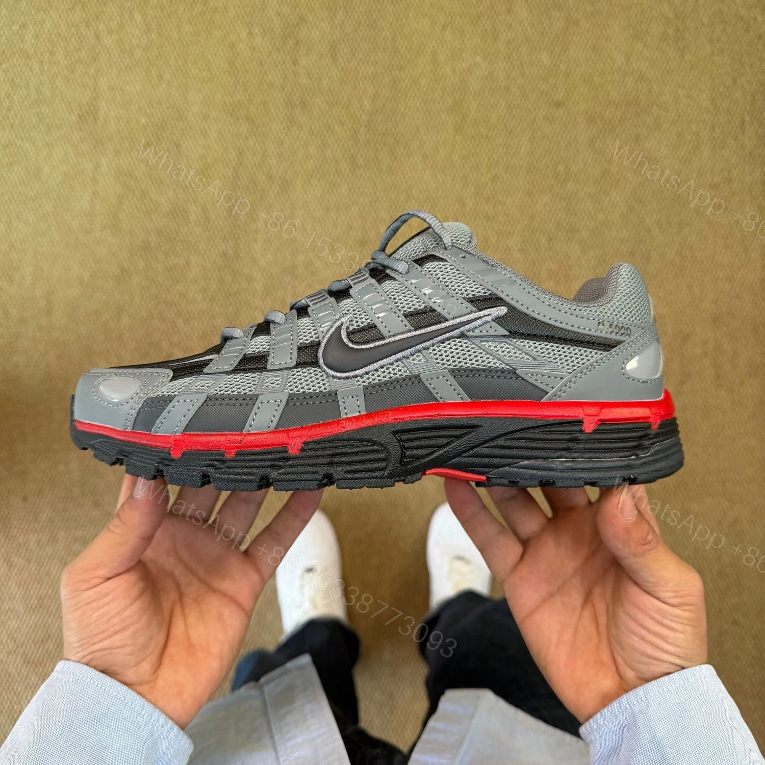 View 6 of Nike P-6000 Trainer First Copy Shoes — Grey Red Black | COD India