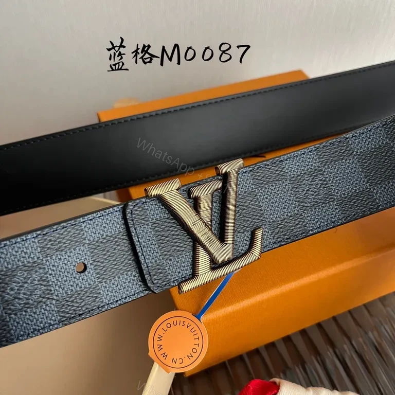 View 4 of Bold LV Checker Belt: Lux Durable Everyday Accessory