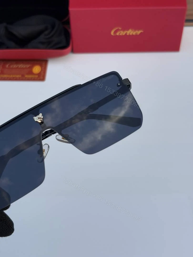 View 4 of First Copy Cartier 24034 Full Black Sunglasses