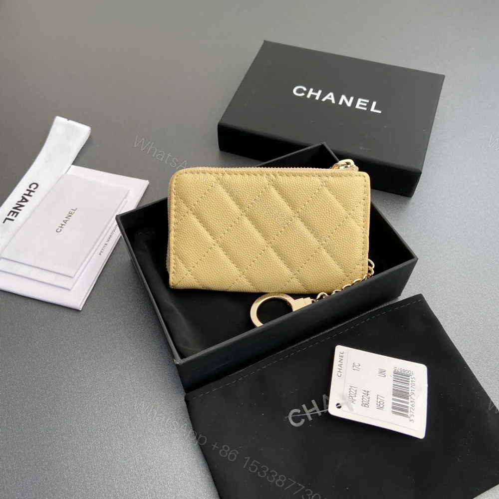 View 2 of 高仿Chanel*AP0223零錢包黃色魚子醬金扣免檢版
