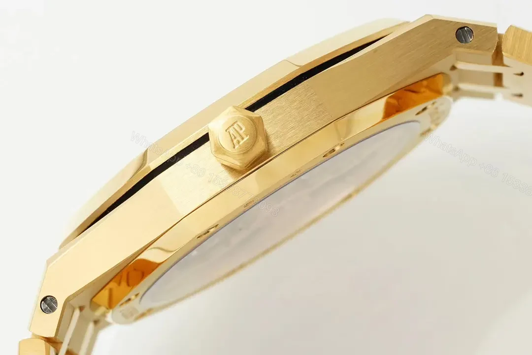 View 7 of Audemars Piguet Royal Oak 15202 Gold Watch with Petite Tapisserie Dial