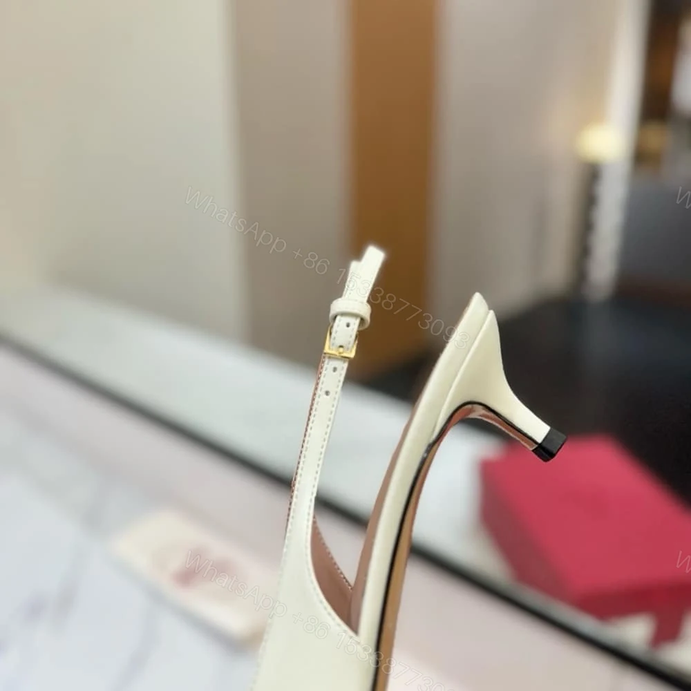 View 7 of VALENTINO BEPOINTY SLINGBACK PUMPS IVORY AND TOBACCO 6W2S0LL3YEA CVM