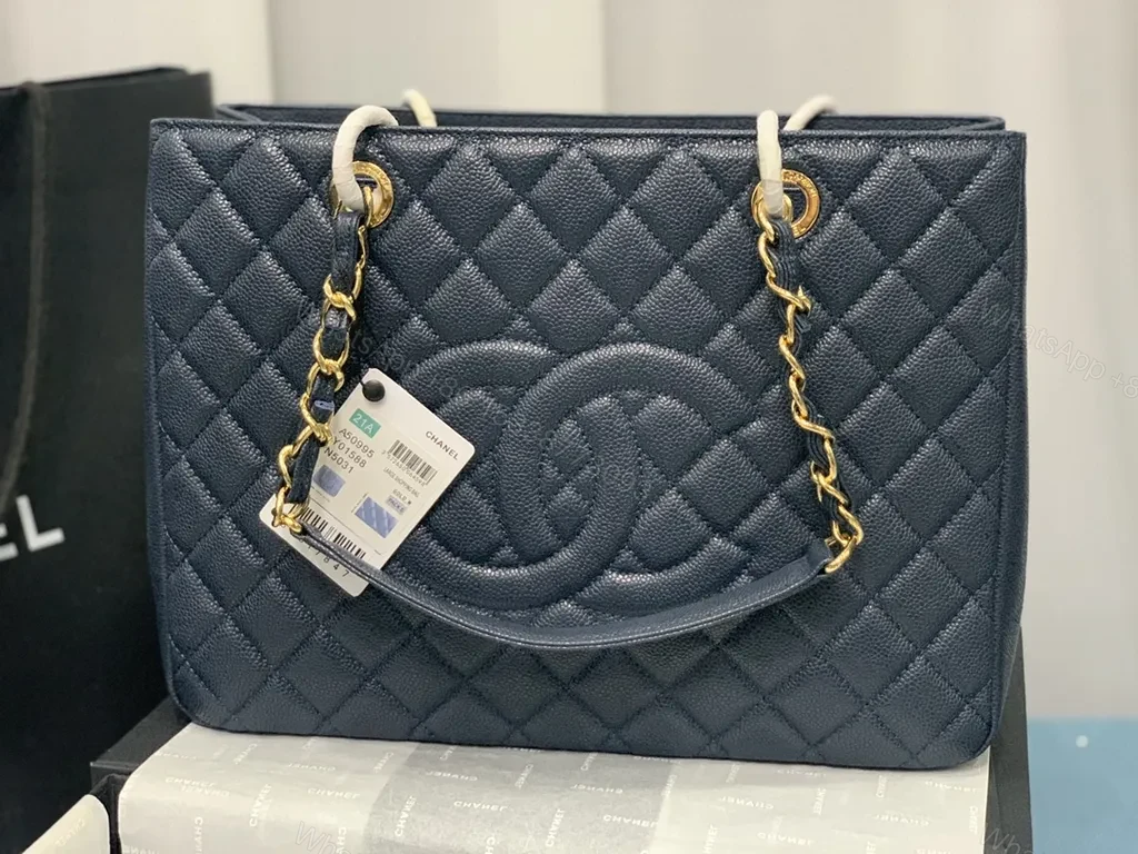 View 9 of Navy Quilted Tote: Luxe Everyday Carry Bag