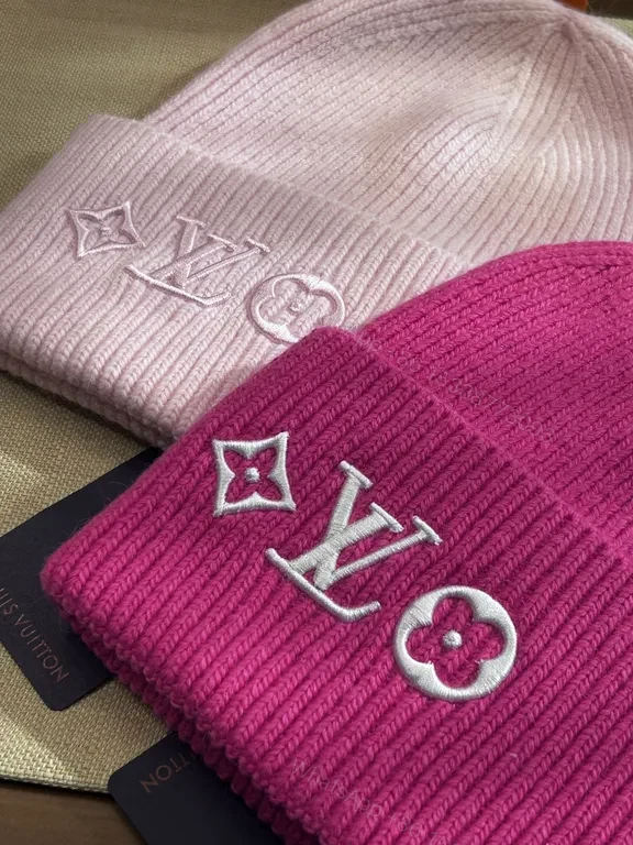 View 5 of Patterned Knit Beanie with LV Monogram, Luxe Street Style