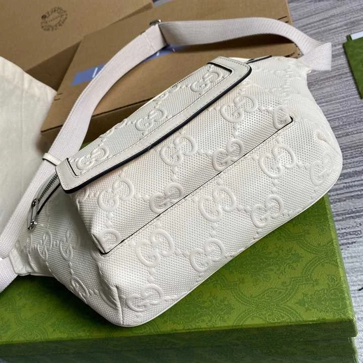 View 9 of GG EMBOSSED BELT BAG IN WHITE GG EMBOSSED LEATHER – GBC13