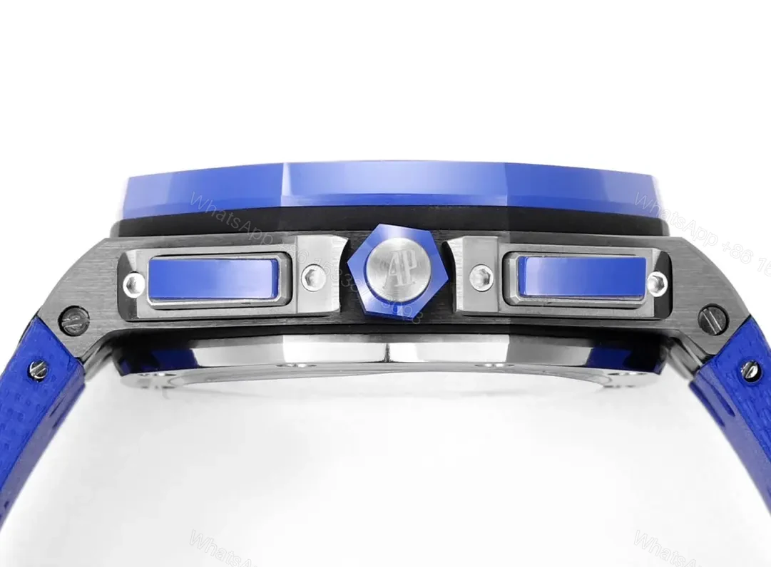 View 6 of JH Factory Audemars Piguet Royal Oak Offshore Blue Ceramic Watch with Chronograph Function