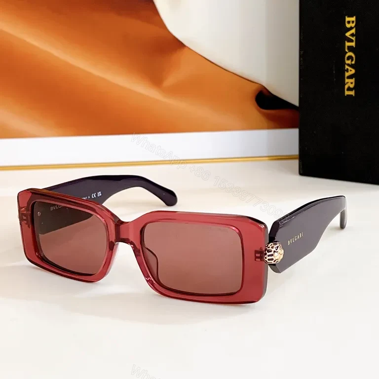 View 9 of Bold Rectangle Sunglasses: Luxury Bulgari-Accented, Polarized