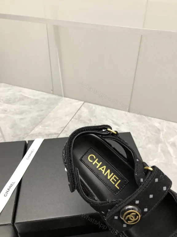 View 7 of Chanel-Inspired Sandals: Luxe, All-Day Comfort, Black