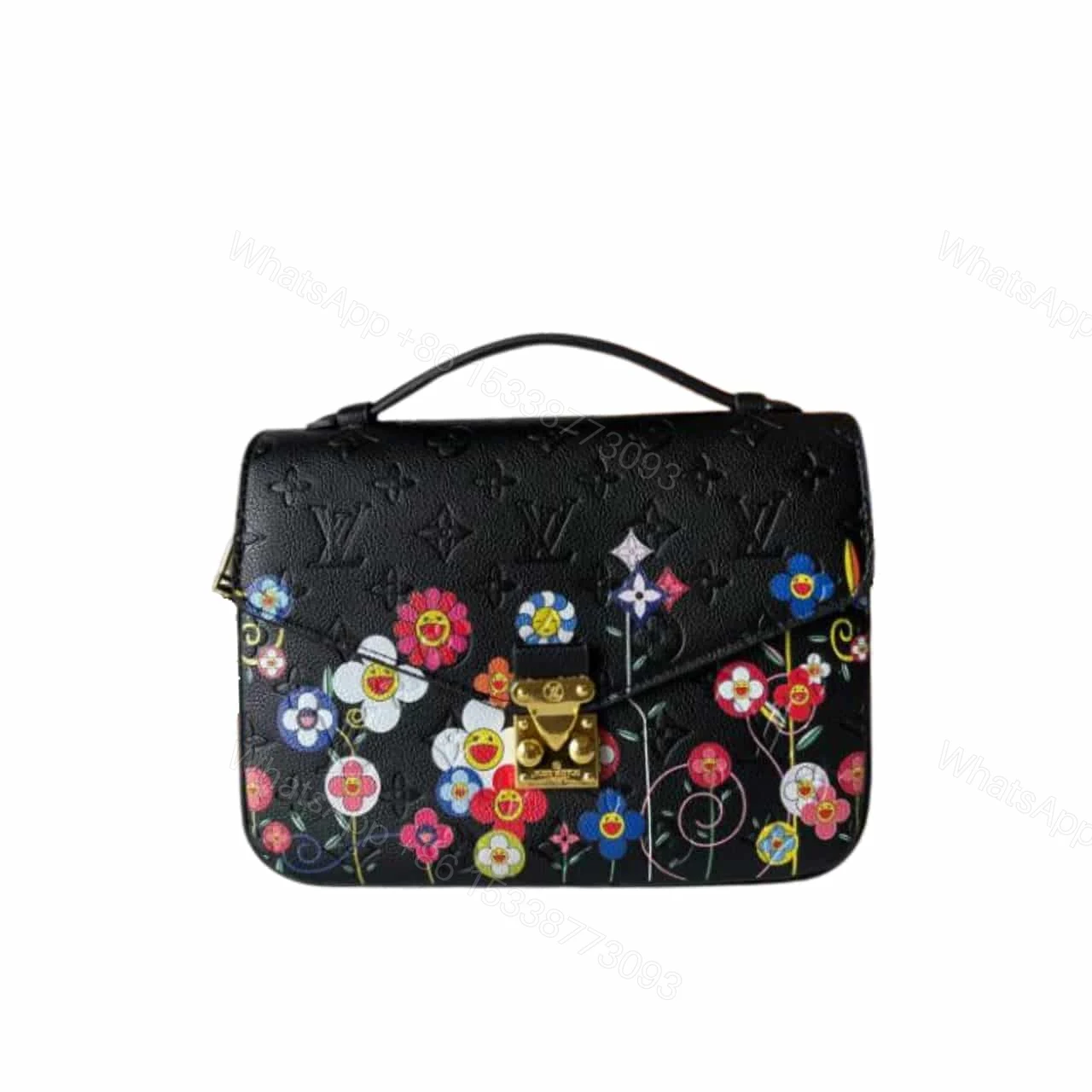 LOUIS VUITTON X TAKASHI MURAKAMI POCHETTE MÉTIS BAG BLACK 25CM M41487 — view 1