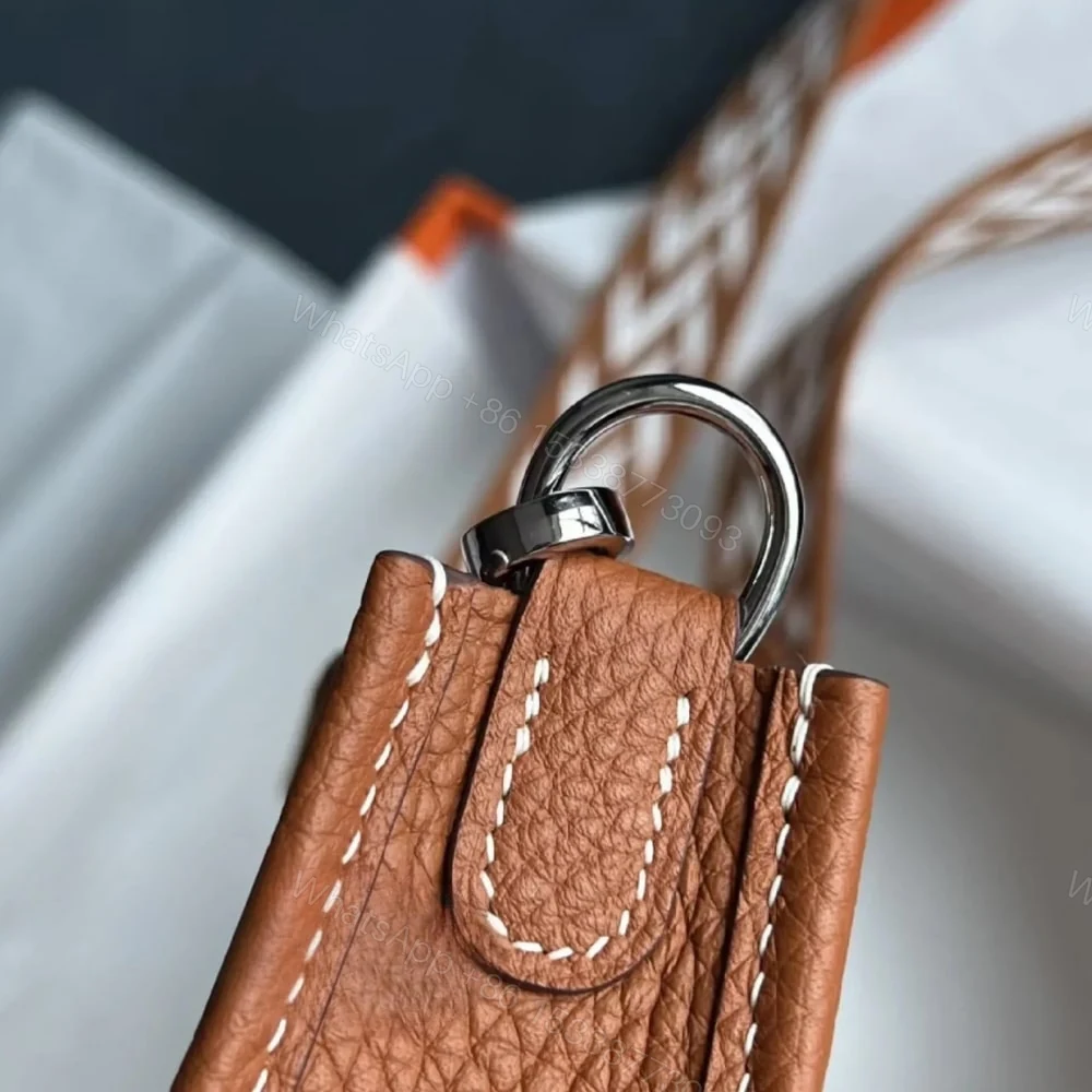 View 4 of Hermes Mini Evelyne Bag Dark Brown 17cm
