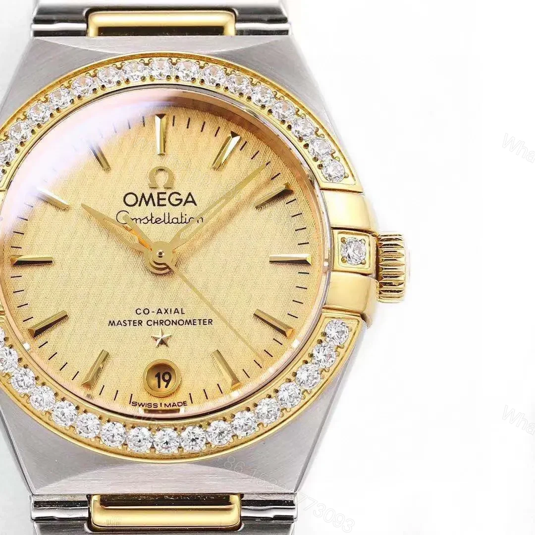 View 5 of Omega Constellation 29mm Women’s Watch V6 Version Two-Tone Stainless Steel and Gold Diamond Bezel Champagne Dial