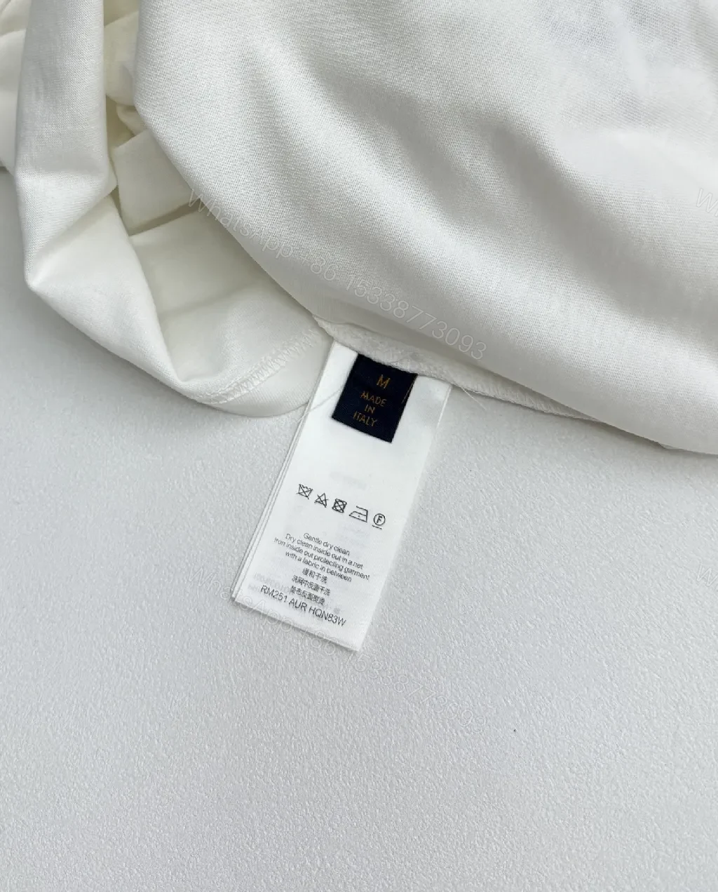 View 5 of White Cotton Tee Luxe Embroidered XLV Monogram Statement Tee