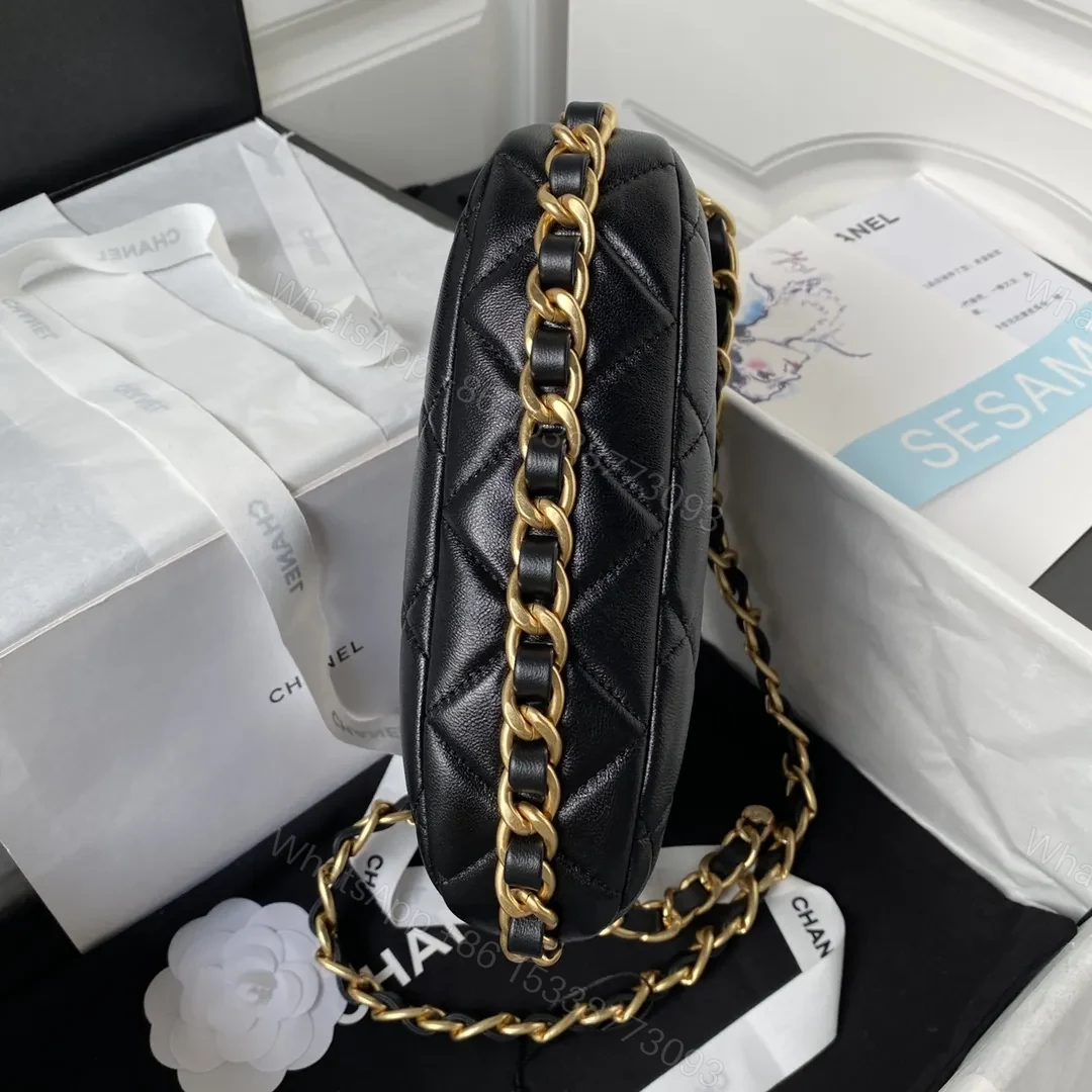 View 6 of Chanel 22K Hobo Bag Logo Chain Lambskin