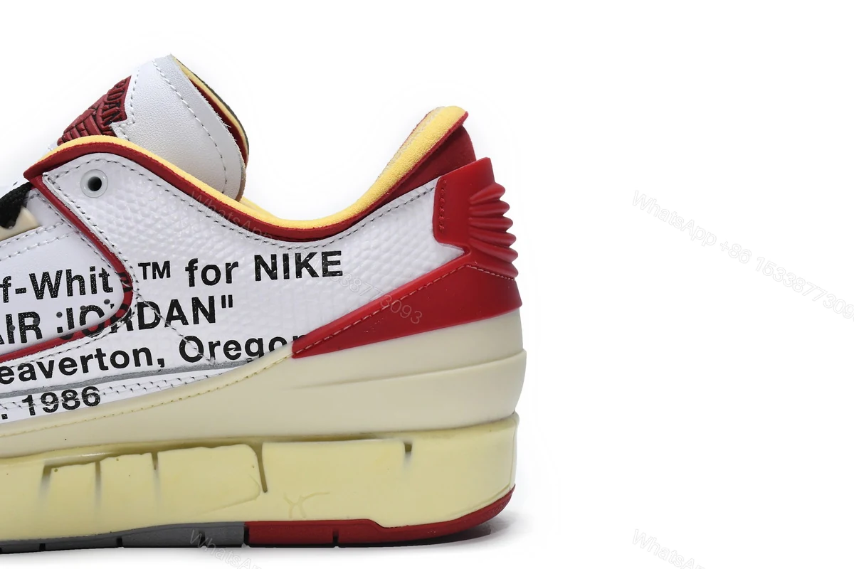 View 10 of Off White x Air Jordan 2 Retro Low SP White and Varsity Red DJ4375-106