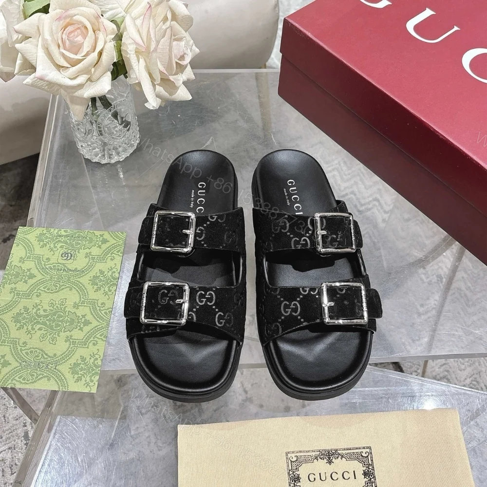 View 2 of GUCCI WOMEN’S SLIDE SANDAL BLACK ‎816380 AADUO 1000