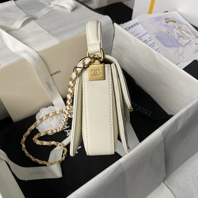 View 8 of Cream Quilted Mini Bag - Luxurious Everyday Charm